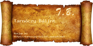 Tarnóczy Bálint névjegykártya