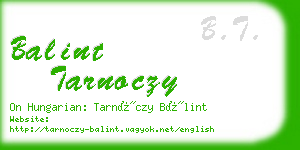 balint tarnoczy business card